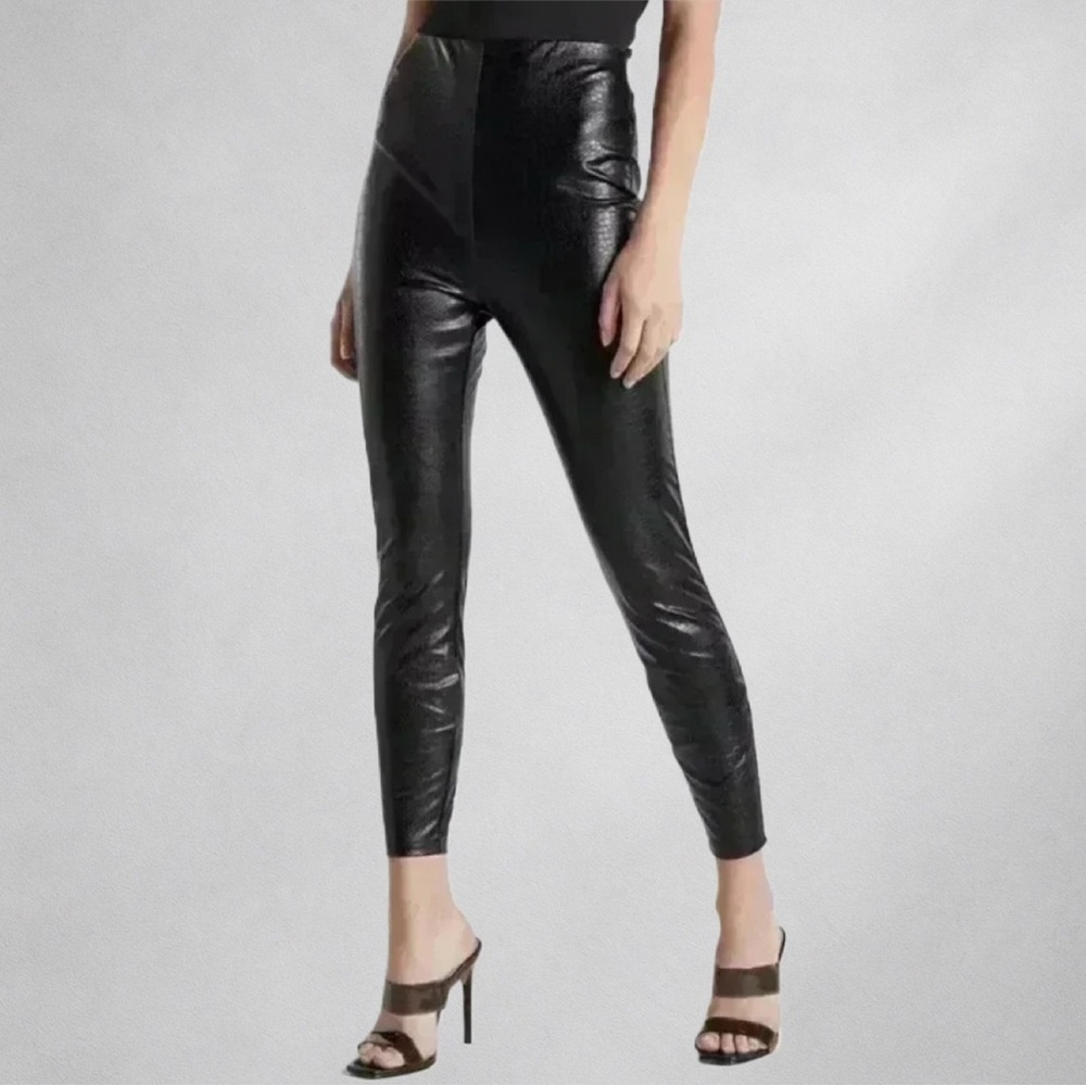 Express Women’s Leggings Size M High Waisted Croc Embossed Faux Leather